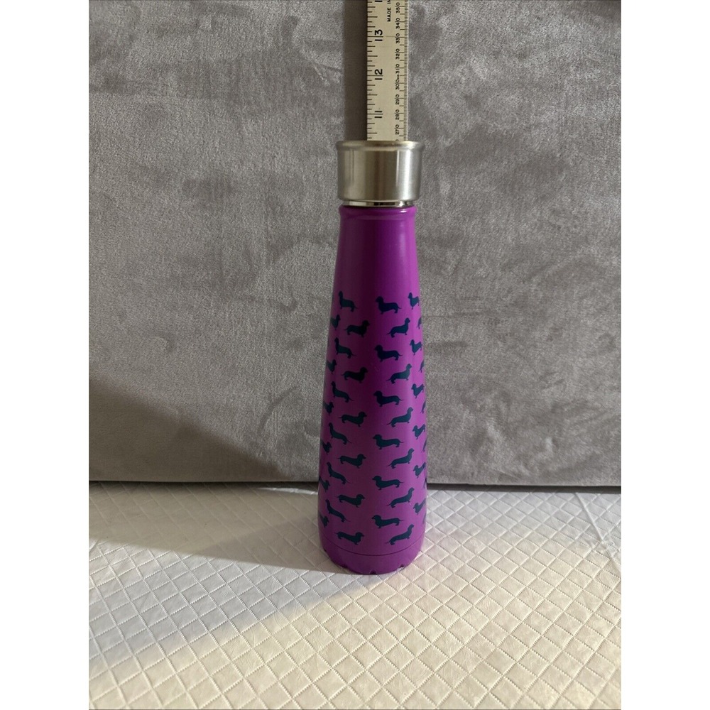 Sip by Swell Insulated‎ Water Bottle Top Dog 15oz Hot & Cold Purple Dachshund